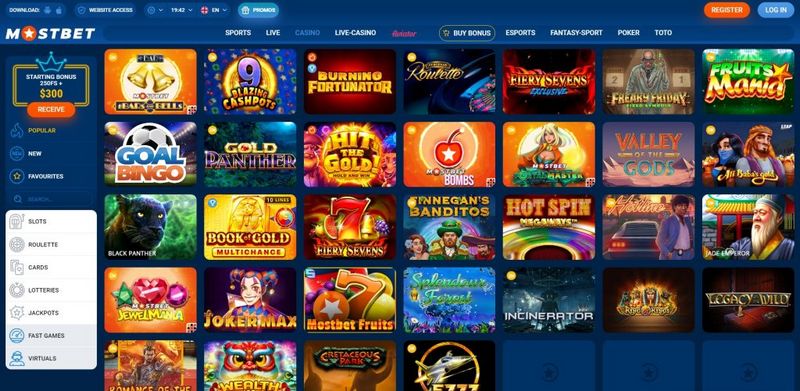 Зеркало казино Mostbet